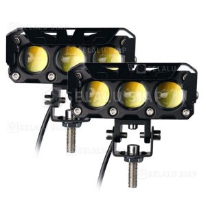 Lampu Tembak 4 Mata 2 Warna Sorot Tembak Laser Gun D2 SQL CR7 Mobil Motor Luminos Lampu Tembak Sorot 2 Warna White Yellow 60 Watt 4 Mode Cahaya Super Terang