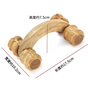 Wenge Wooden Massager Roller Four-Wheel Push Massager for Back Full Body Shoulder Neck and Leg Manual Massage Wheel