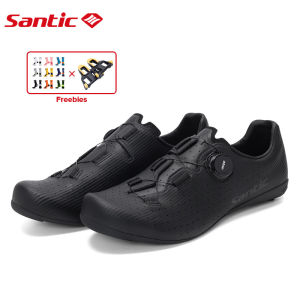 Santic Giày Đạp Xe Nam Đế Carbon Fiber Road Bike Giày Đạp Xe Nữ Thoáng Khí Hệ Thống Vặn Dây ATOP WZS24043