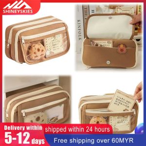 9-Layer Capybara with Stickers Kawaii Zipper Large Capacity Capybara Stationery Holder Bag Supplies