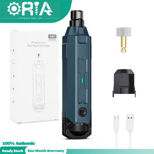 New ORIA Pet Cat Dog Nail Grinder Electric Trimmer 6 Speed Rechargeable Pet Nail Grooming Kit with 3 Grinding Ports for Small Medium Large Pet