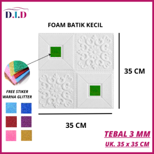 TERMURAH!! WALLPAPER 3D FOAM BATIK KECIL 35 x 35 CM WALLPAPER FOAM BATIK (SUN FLOWER) + STICKER WARNA TEBAL 3 MM