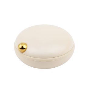 JACAUY 4 Grids Design Pills Storage Box Compact Storage Small Size Pillboxes Portable Mini Round Shape Tablet Storage Container Daily Medication