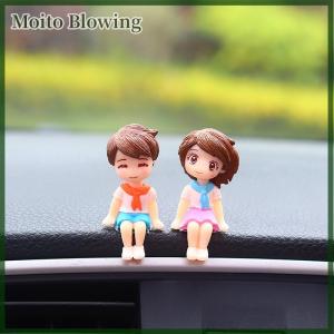 Moito Car Accessories Cute Cartoon Couple Movable Doll Balloon Ornaments Car Cute Kissing Couple Doll Car Decoration Balloon Ornaments
