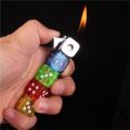 Personality Free Fire Dice Lighter Funny Glowing Toy Butane Refillable Gas Lighter Portable Gadgets For Men Rotatable Lighter. 
