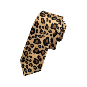 Leopard Patterned Mens Necktie for Stylish Outfits Polyester Silk Long Tie for Weddings Graduations and Casual Meetups