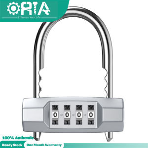 ORIA Combination Padlock 4 Digit Padlock Lock with Adjustable Long Shackle Gym Lock Waterproof Sturdy for School Employee Gym & Sports Locker Gate Case Toolbox Fence