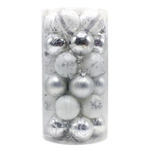 Explosive 6cm30pcs electroplated Christmas ball barrel painted special-shaped Christmas ball Christmas tree pendant decoration