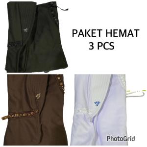 PAKET HEMAT 3 Pcs Hijab Instan Anak Sekolah TK SD SMP SMA Kerudung Pita Renda Nyaman Muslim Serut