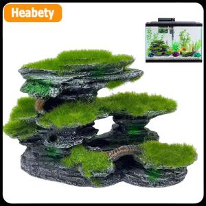 【2-3 ngày giao hàng】 Hồ cá xem núi đá hồ cá xem đá rêu hồ cá NƠI ẨN NÁU chìm nhựa hồ cá trang trí lớn