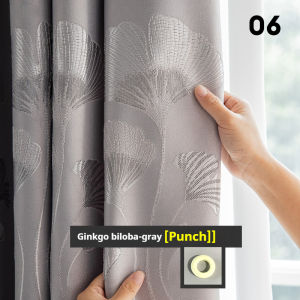 Curtains Blackout Heat Insulation Hook/Punch Hole Type 70-90% Blackout Curtain for Living Room Bedroom