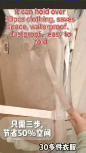 Space 50% Saving Hanging Closet Organizers Small Closets Compression Dust Cover Clothes Storage Bag