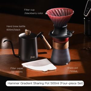Bincoo phin pha cà phê Đặt Tay Brewer cốc lọc Đặt Cà Phê Chia Sẻ Nồi Kính lọc Nhỏ Giọt Đồ Dùng Cà Phê 500Ml