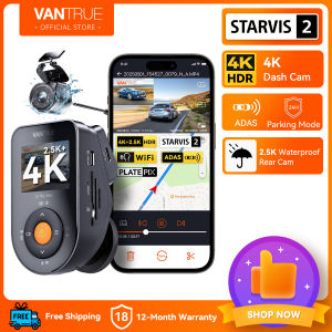 Vantrue S1 Pro Max AI Dash Cam 4K+2.5K Dual STARVIS 2 With ADAS BSD 5G WiFi GPS Night Vision 24H Parking Mode