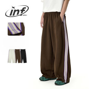 INFLATION brand 2025 Summer New Nine Purple Fire Wide Leg Pants Trendy Brand American Street Sports and Leisure Pants for Men