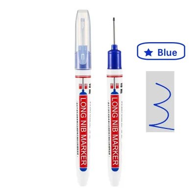 20mm Marker Pen Long Tip Deep Hole for Metal Long Nib Marker Pen Permanent Markers Woodworking Waterproof Construction Markers Marking Tool