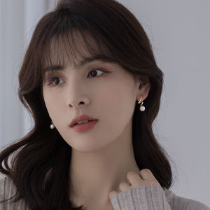 Exquisite French Romance Simple Wave Zircon Earrings Classic Imitation Pearl Pendant Earring Jewelry For Women Elegant Gifts
