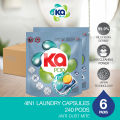 Ka 4in1 Antibacterial Laundry Capsules Detergent  Refill 40 pods x 6 Packs - Anti-Dust Mite. 