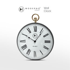 MODERNO Premium Wall Clock 12 inches w/ Gold Roman Numeral Analog Wall Clock Display Home Decoration