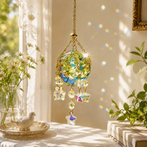 DUOJI Transparent Crystal Glass Sun Catcher Spherical Detachable Hanging Window Decor Various Scenes Decoration Rainbow Light Refraction Home Decor