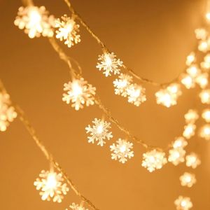 1.5M Christmas Lights led Snow Stars Fairy Lights Festive hanging decorations Wedding party decor