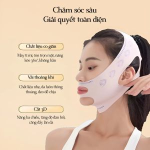 Mặt Nạ Định Hình Cằm V-Line | Đai Ôm Cằm Co Giãn Free Size Gọn Nhẹ Tái Sử Dụng