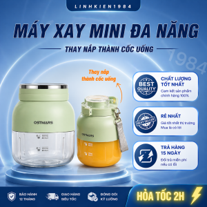 Máy Xay Sinh Tố Cầm Tay Mini Ostmars Sạc Tích Điện Dung Tích 500ml Đa Năng Nhỏ Gọn