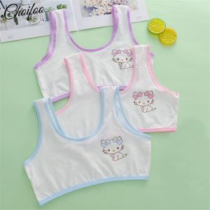 ChoiFoo Girls Developmental Bra Vest 9-12-year-old Developmental Students Vest Cotton Bra Vest Cute Adjustable Kitten Print Vest Summer Cool And Breathable Bra Vest Soft And Comfortable Skin Friendly Girls Vest Bra
