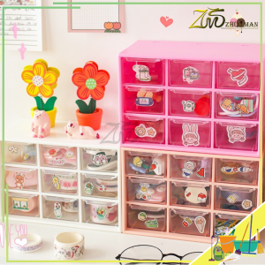 กล่องใส่ของ กล่องเก็บเครื่องประดับ สารพัดประโยชน์ชั้นลิ้นชักพลาสติก 9ช่อง ชั้นวางของ เก็บของจุกจิกบนโต๊ะ ขนาดเล็ก