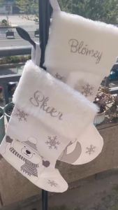 Christmas Socks with Personalized Name Christmas Tree Decoration Stockings New Year Gift for Kids Candy Bags