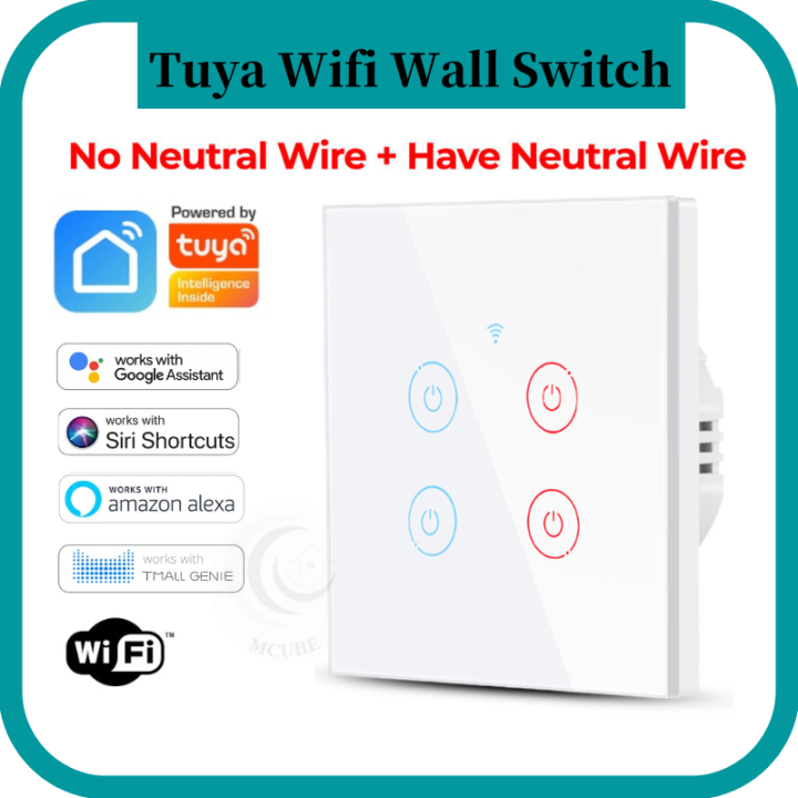 Tuya Smart Life WiFi Smart Touch Wall Switch No Neutral Wire Have ...