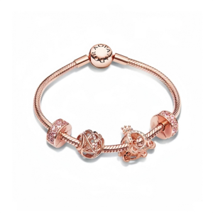 Pandora Sterling Silver/Rose Gold Bracelet Sparkling Galaxy /Collection Love /Galaxy Love Bracelet