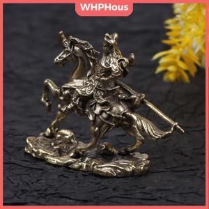 WP💓💛💖 Brass God of Wealth Riding Horse Guan Gong Statue Home Decoration Accessories