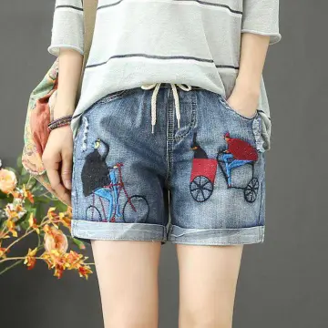 Shop Summer Women Denim Ripped Shorts Jeans High Waisted Elastic Lace Up Bandage Shorts Hotpants with great discounts and prices online Sep 2024 Lazada Philippines