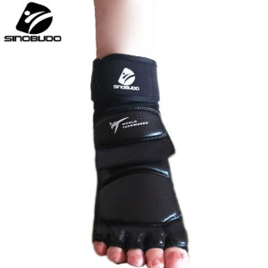 New WT Taekwondo PU Leather Foot Gloves Sparring Karate Ankle Protector Guard Gear Boxing Martial Arts Foot Guard Sock Kid