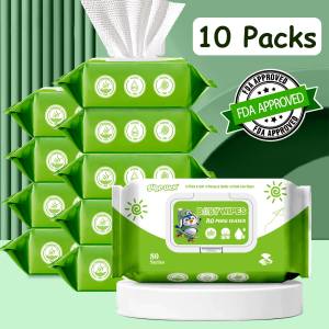 SURPLUCK 80Sheets Baby Wipes for Newborn No-Alcohol 100% Water 1/5/10 packs Unscented Sale Free Shipping