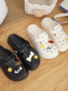 [Free Shipping] Cute Cartoon Beach Couple Outdoor Wear Non-Slip EVA Soft-Soled Closed-Toe Shoes Summer Home Slippers For Girls