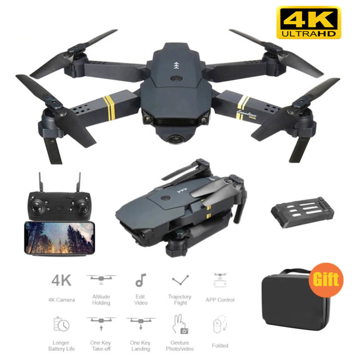 E99 PRO RC Drone With 4K HD Dual Camera – FPV WiFi Quadcopter, 5 Batteries, Gesture Selfie