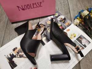 Korean Block-Heel Closed Sandals Heels Shoes 3inch (quality shoes)