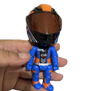 WENQI Deformation Helmet Simulated Motorcycle Rider Doll Action Figure Movable Limbs Movable Figurine Model Exquisite Model Cool Transform Motorcycle Toy Ornament