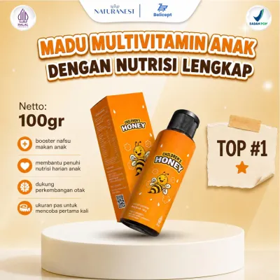 Naturanest - Madu Multivitamin 100gr Tinggi Zinc & DHA Bantu Tumbuh Kembang Anak [Travel Size]
