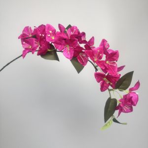 MUSASI 1PC Fake Silk Artificial Flowers UV Resistant Realistic Silk Bougainvillea Multicolor Climbing Plant Fake Flower Branch for Planter Gardens Balcony Porch
