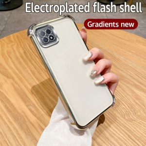 Luxury Plating Case For OPPO A72 5G A73 5G PDYM20 PDYT20 CPH2161 Clear Shockproof Camera Protection Cover
