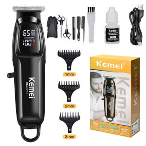 Kemei KM-2273 Electric Hair Clipper with LED Display Professional Hair Trimmer 0mm Carving Hair Clipper Rechargeable Trimmer