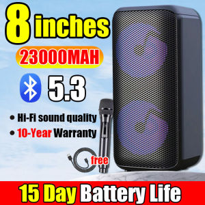 【Dual speakers powerful volume】HJ Karaoke wireless Bluetooth speaker with mic Equipped with charging cable(Bluetooth Audio Speaker ,Karaoke Speaker ,Karaoke Stereo,Dual Bass Bluetooth Speaker,Karaoke Wireless Stereo)