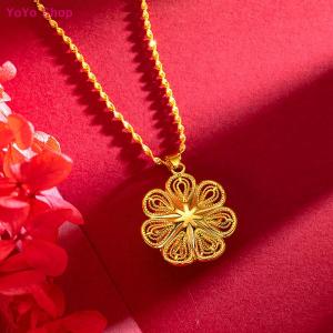 💕 YoYo Shop 💕 Color Pendant Birds Nest Lucky Clover Flower Heart Dangle For Women Charms Jewelry Necklace Accessories Wedding Party Gift