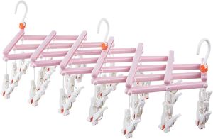 **TOP SELLING** 2025 NEW Clothes Drying Hanger with 29 Clips Folding Plastic Socks Drying Rack Foldable Portable Hanging Drying Rack Drip Hanger Clothes Hangers for Drying Towel Bras Baby Clothes Underwear Glove Penyangkut Pakaian29 Klip 29夹秒收衣架