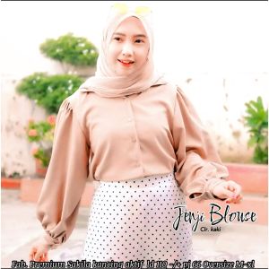 Elze Blouse Bahan Shakila/Blouse Lengan Balon/Jenji Blouse/Elze Blouse Korean Style/Blouse Wanita Polos/Kemeja Wanita Kekinian