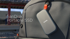 SanDisk Portable SSD 1TB high-speed external SSD equipped with USB 3.2 Gen 2 and Type‑C to A cable. It delivers read speeds up to 800MB/s and features 2‑meter drop protection for durable reliable on‑the‑go storage.