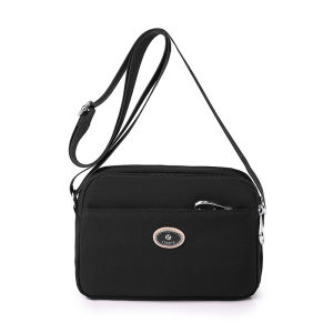 GStar Waterproof Nylon Sling Bag Women Fashion Letter Adjustable Shoulder Strap Casual Crossbody Bag Multi-layer Messenger Bag